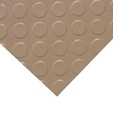 Rubber-Cal "Coin-Grip Metallic" 4 ft. x 7 ft. Beige Commercial PVC Flooring