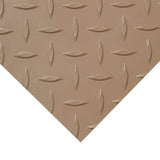 Rubber-Cal Diamond-Plate Metallic PVC Flooring, 2.5 mm, 4 ft x 4 ft, Beige