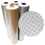 Rubber-Cal Diamond-Plate Metallic 4 ft. x 25 ft. Beige PVC Flooring (100 sq. ft.)
