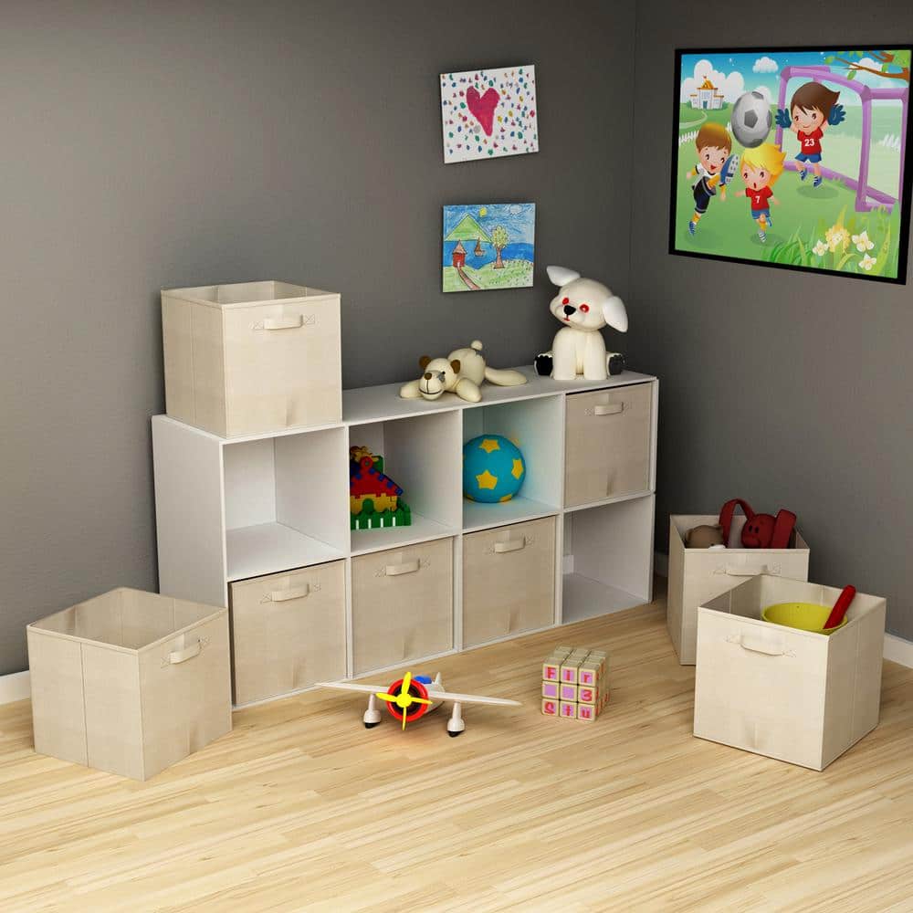 21 Qt. Cube Storage Organizer - Collapsible Fabric Containers for Home or Office (8-Pack)