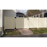 Weatherables Monroe Beige Vinyl Privacy Fence Gate 3.7 ft x 6 ft