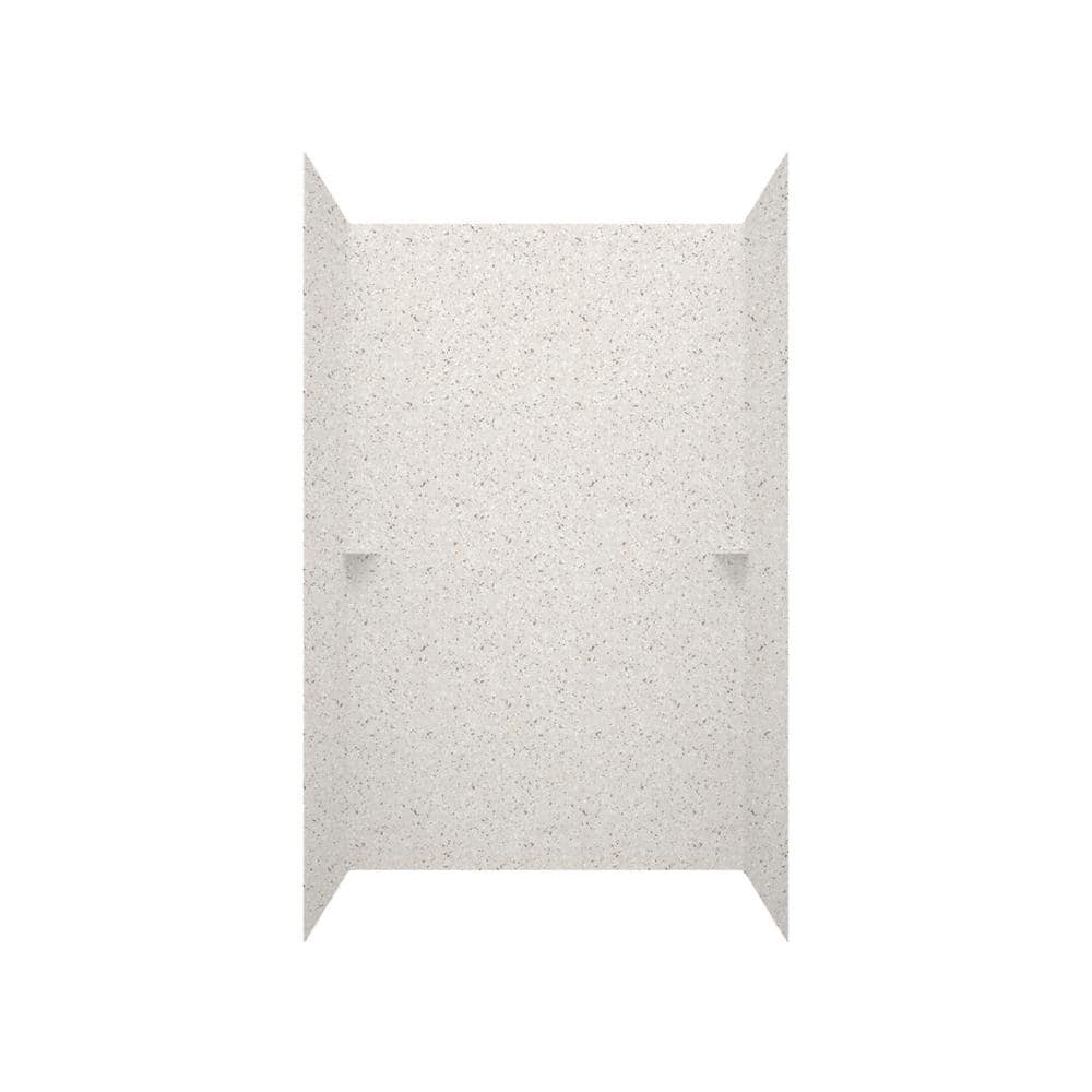 Swan 36 in. x 36 in. x 72 in. 3-Piece Easy Up Adhesive Alcove Shower Surround in Bermuda Sand