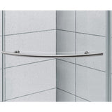 Glamour 38 in. x 73.90 in. Semi-Frameless Pivot Corner Shower Door in Satin Nickel with 38 in. x 38 in. Base in White - Super Arbor