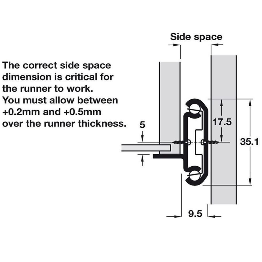 24 in. 2-Way Travel Ball Bearing Drawer Slide Set (1-Pair) - Super Arbor