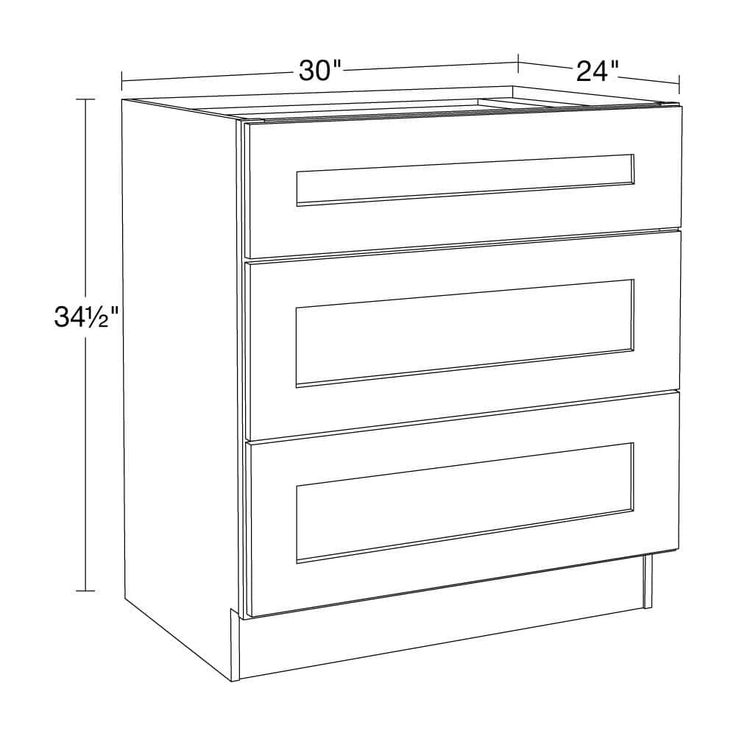 Home Decorators Collection Newport 30 in. W x 24 in. D x 34.5 in. H Assembled Plywood Cooktop Base Kitchen Cabinet in Pacific White with Soft Close