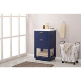 Klein 20 in. W x 15 in. D Bath Vanity in Blue with Porcelain Vanity Top in White with White Basin