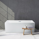 57.9 in. Acrylic Flatbottom Non-Whirlpool Bathtub in Glossy White - Super Arbor