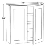 Home Decorators Collection Newport 33 in. W x 12 in. D x 36 in. H Assembled Plywood Wall Kitchen Cabinet in Pearl Gray with Soft Close