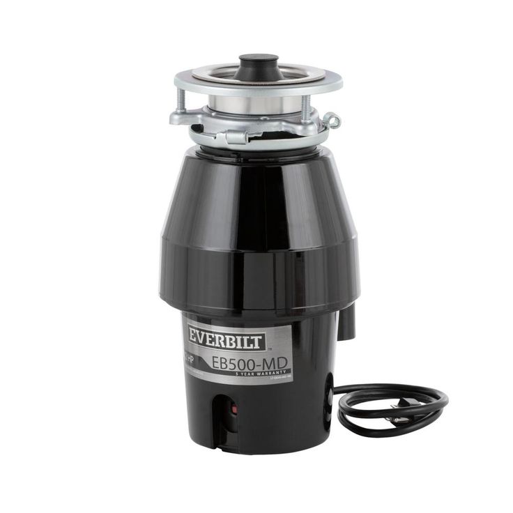 Everbilt 1/2 HP Sound Insulated Continuous Feed Garbage Disposal with Stainless Steel Sink Flange and Attached Power Cord