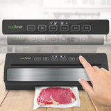 White with Reusable Vacuum Food Bags Automatic Food Vacuum Sealer Electric Air Sealing Preserver System