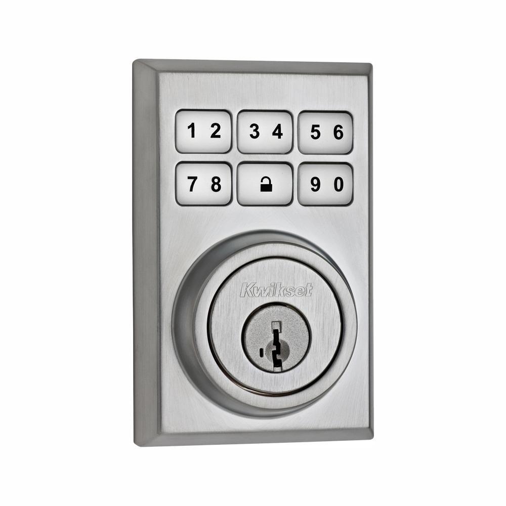 Z-Wave SmartCode 910 Contemporary Satin Nickel Single Cylinder Electronic Deadbolt Featuring SmartKey Security - Super Arbor