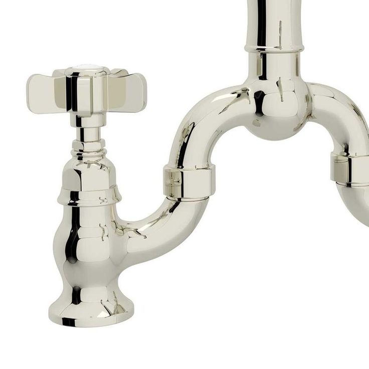 Rohl Country Kitchen Polished Nickel 2-Handle Deck-Mount Bridge Handle Kitchen Faucet