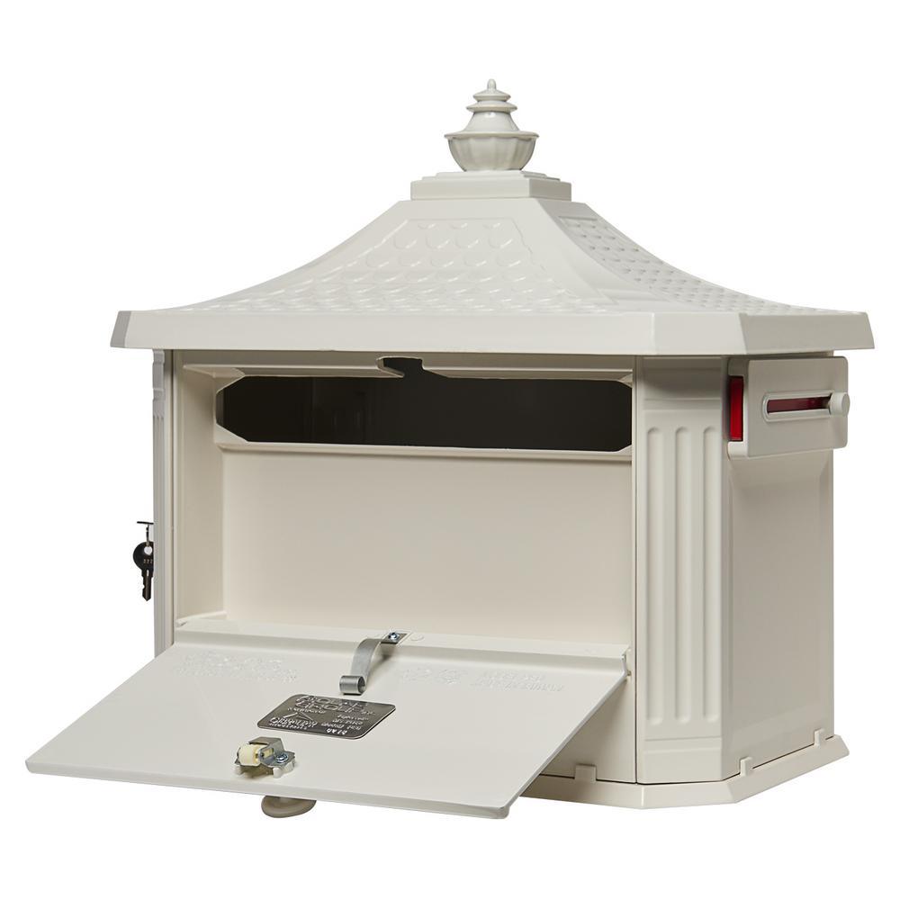 Hamilton Premium, Large, Locking, Aluminum, Post Mount Mailbox, White - Super Arbor