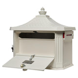 Hamilton Premium, Large, Locking, Aluminum, Post Mount Mailbox, White - Super Arbor