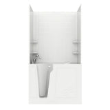 Rampart 3.9 ft. Walk-in Whirlpool and Air Bathtub with 4 in. Tile Easy Up Adhesive Wall Surround in White - Super Arbor