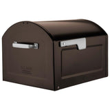 Centennial Extra Large Capacity Post Mount Parcel Mailbox in Black with Premium Silver Handle and Flag - Super Arbor