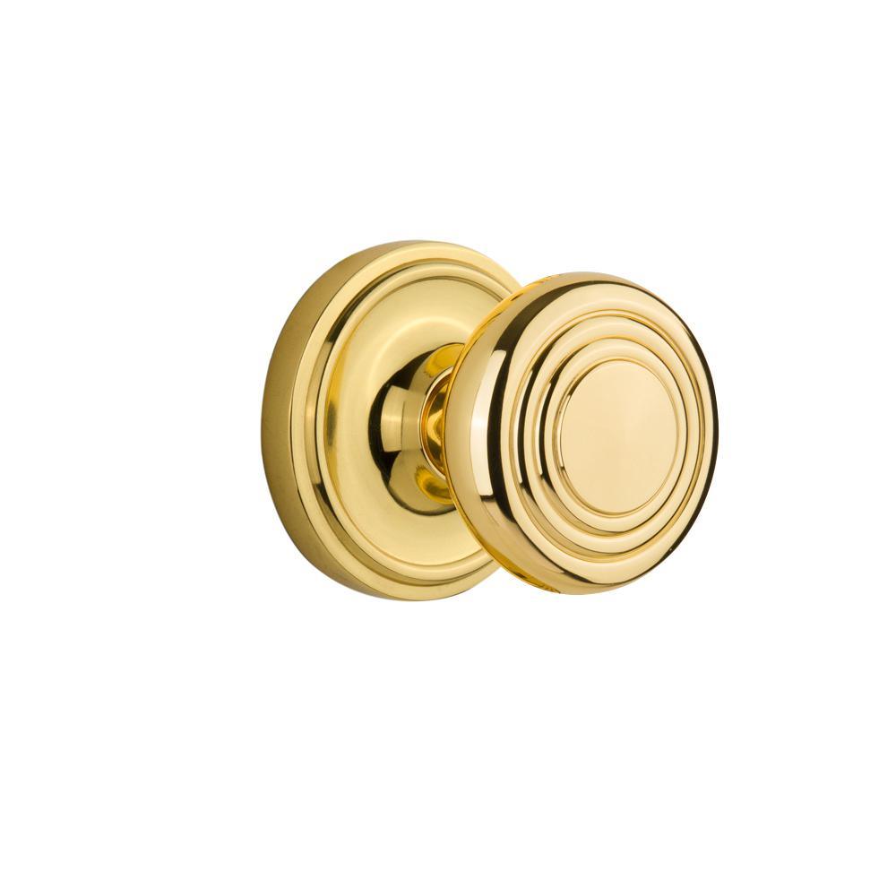 Classic Rosette 2-3/8 in. Backset Antique Brass Privacy Bed/Bath Deco Door Knob - Super Arbor