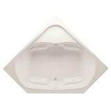Cavalcade 60 in. Acrylic Center Drain Corner Drop-In Whirlpool Bathtub with Heater in White Pump Location 2