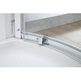 Maia 38 in. x 79.50 in. Corner Drain Corner Shower Kit in Clear and Chrome - Super Arbor