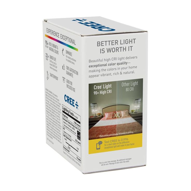 Cree 75W Equivalent Bright White (3000K) A19 Dimmable Exceptional Light Quality LED Light Bulb