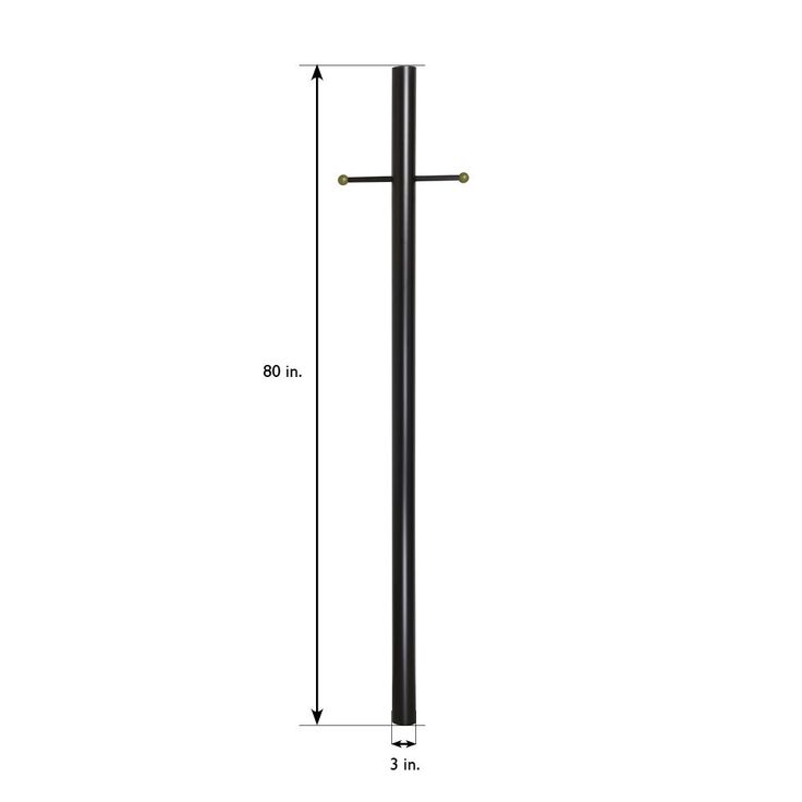 Black Lamp Post with Cross Arm