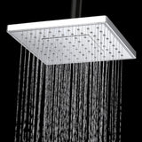 1-Spray 7.88 in. Single Wall Mount Fixed Rain Shower Head in Chrome - Super Arbor