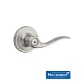 Tustin Satin Nickel Privacy Bed/Bath Door Lever Featuring Microban Antimicrobial Technology - Super Arbor