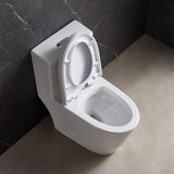 1-Piece Dual Flush 1.2 GPF/0.8 GPF Elongated High Efficiency Skirted Toilet All-in-One Toilet in White Seat Included - Super Arbor