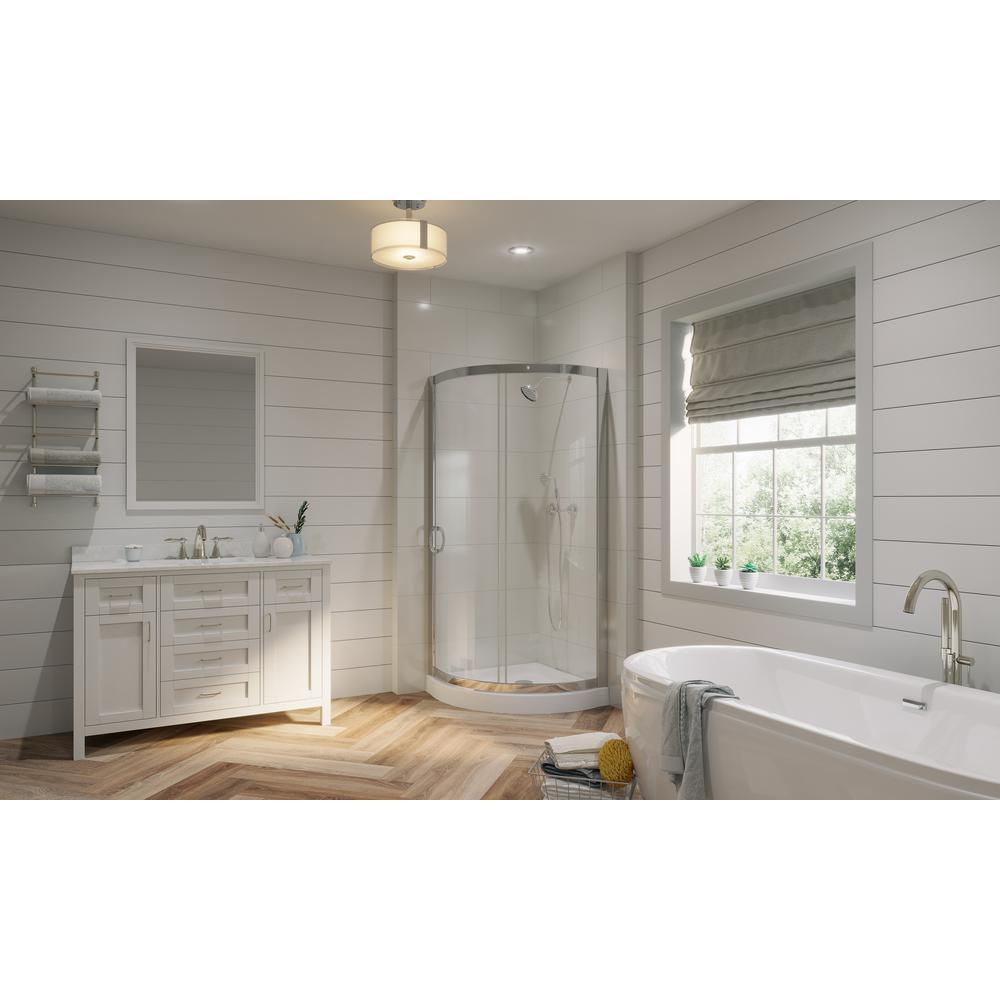 Breeze 32 in. L x 32 in. W x 76 in. H Corner Shower Kit with Reversible Sliding Door and Shower Base - Super Arbor