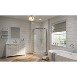Breeze 32 in. L x 32 in. W x 76 in. H Corner Shower Kit with Reversible Sliding Door and Shower Base - Super Arbor