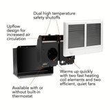 Com-Pak Twin 4,000-Watt 240-Volt Fan-Forced In-Wall Electric Heater in White - Super Arbor