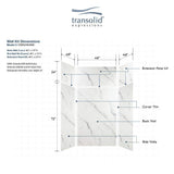 Transolid Expressions 48 in. x 48 in. x 96 in. 4-Piece Easy Up Adhesive Alcove Shower Wall Surround in Bianca