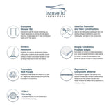 Transolid Expressions 48 in. x 48 in. x 96 in. 4-Piece Easy Up Adhesive Alcove Shower Wall Surround in Bianca