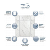 Transolid Expressions 48 in. x 48 in. x 96 in. 4-Piece Easy Up Adhesive Alcove Shower Wall Surround in Bianca