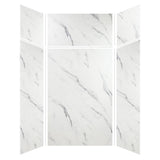 Transolid Expressions 48 in. x 48 in. x 96 in. 4-Piece Easy Up Adhesive Alcove Shower Wall Surround in Bianca