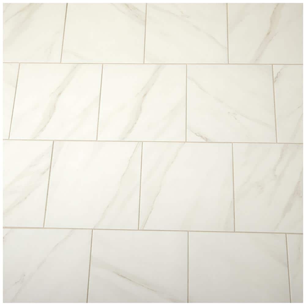 Daltile Selwyn Bianco Calacatta 12 in. x 12 in. Glazed Porcelain Floor and Wall Tile, Matte, 14.55 sq. ft. per Case
