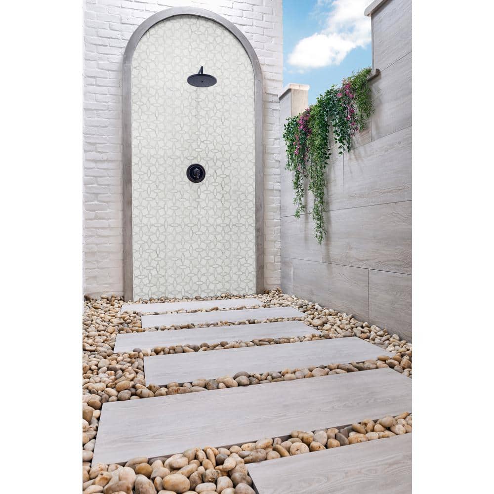 MSI Bianco Gridwork 12 in. x 12 in. Polished Marble Floor and Wall Tile (10 sq. ft./Case)