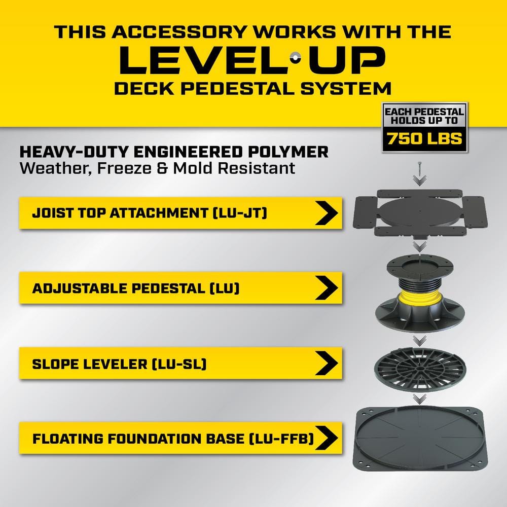 Bison Innovative Products Level.Up Pedestal System Accessory Joist Top Attachment (12-Pack)