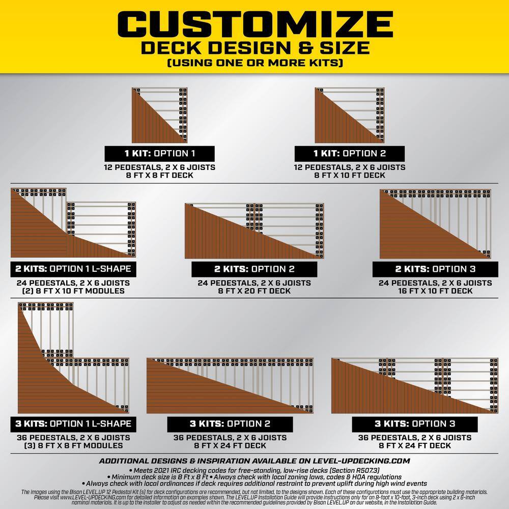 Bison Innovative Products Level.Up Pedestal System Accessory Joist Top Attachment (12-Pack)