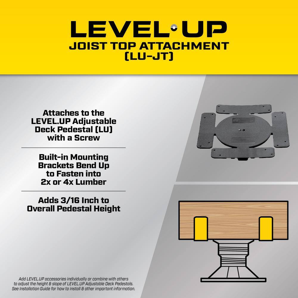 Bison Innovative Products Level.Up Pedestal System Accessory Joist Top Attachment (12-Pack)