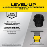 Bison Innovative Products Level.Up Pedestal System Accessory Height Coupler 4 in. (6-Pack)