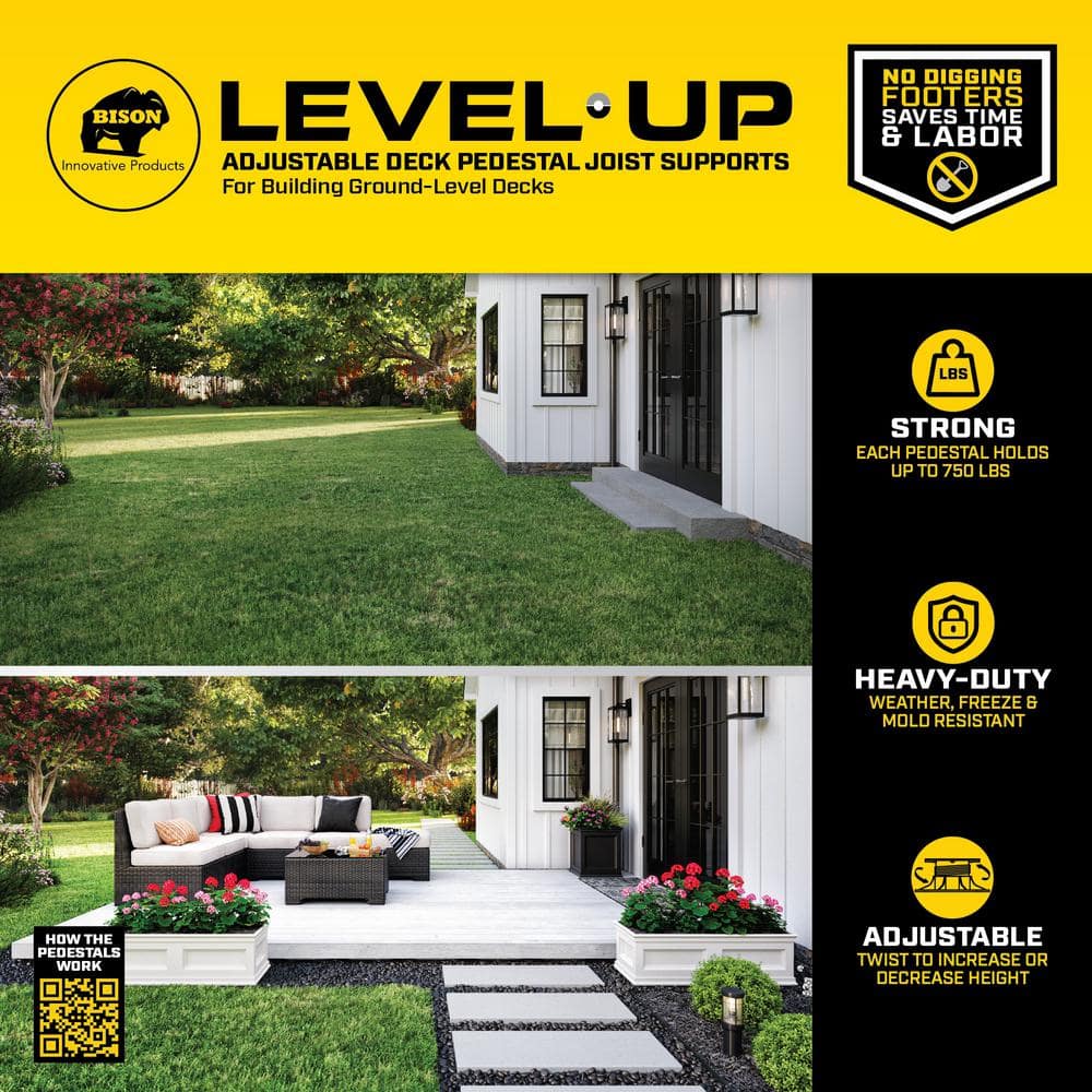 Bison Innovative Products Level.Up Pedestal System Accessory Slope Leveler (12-Pack)