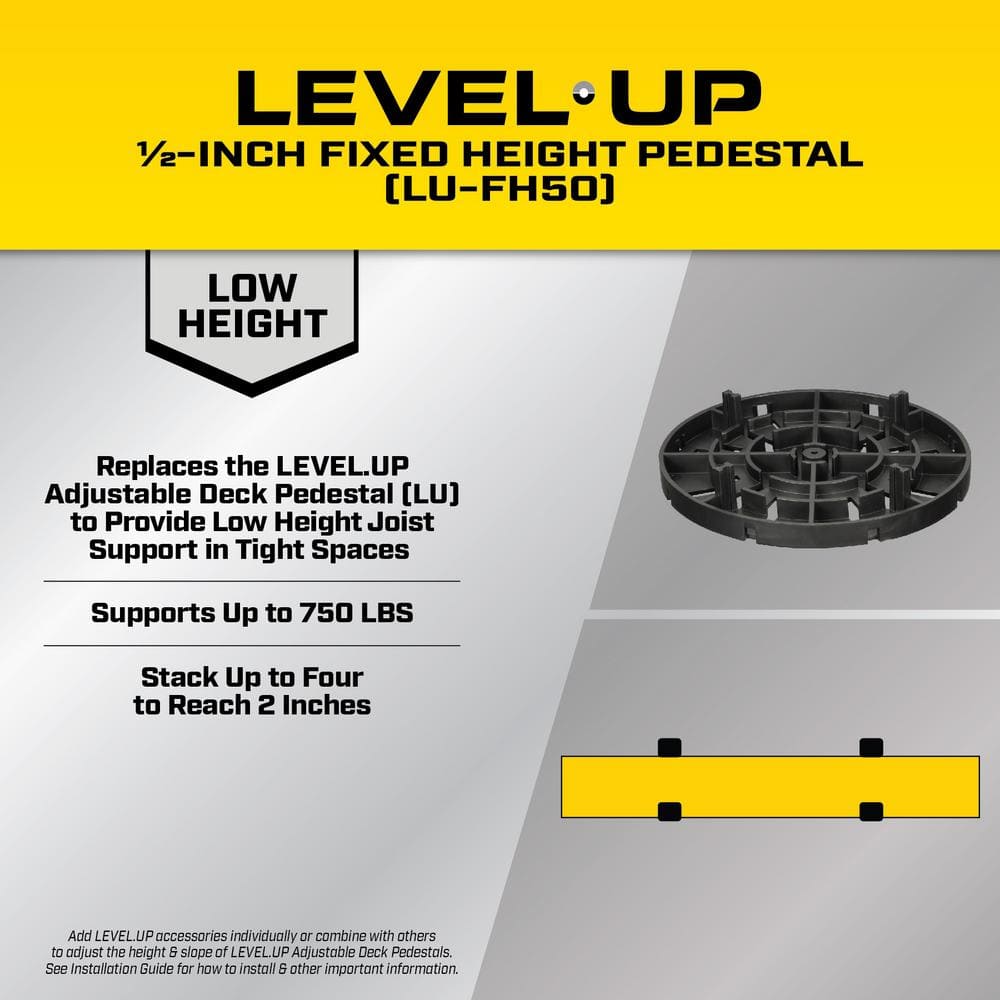 Bison Innovative Products Level.Up Pedestal System Accessory 1/2 in. Fixed Height Pedestal (8-Pack)