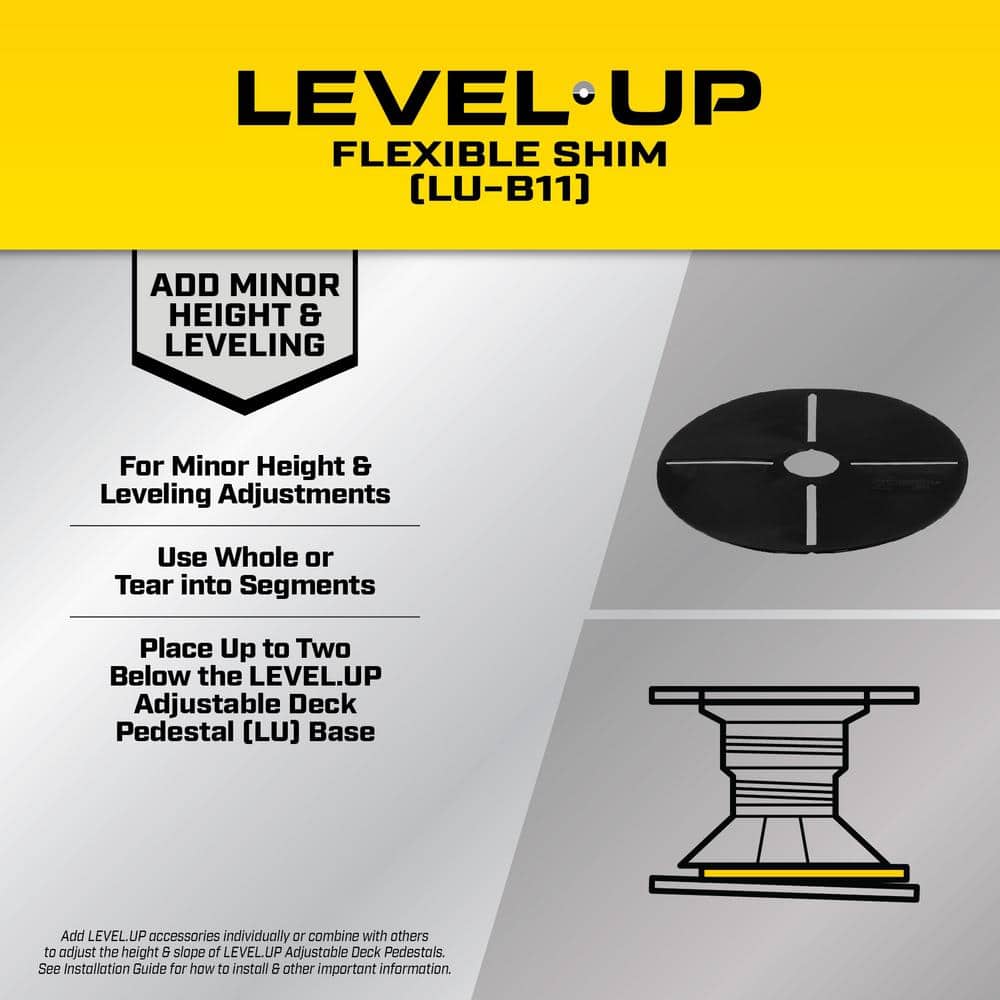 Bison Innovative Products Level.Up Pedestal System Accessory Flexible Shims (40-Pack)