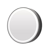KeonJinn 24 in. W x 24 in. H Round Black Metal Framed Surface Mount Medicine Cabinet with Mirror LED Lighted 3 Colors Dimmable