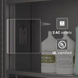 KeonJinn 24 in. W x 24 in. H Round Black Metal Framed Surface Mount Medicine Cabinet with Mirror LED Lighted 3 Colors Dimmable