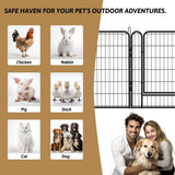 GOGEXX 108 in. L x 108 in. W x 32 in. H 16 Panels Heavy Duty Metal Playpen with door, 31.7 in. H Dog Fence Pet For Outdoor