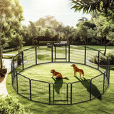 GOGEXX 108 in. L x 108 in. W x 32 in. H 16 Panels Heavy Duty Metal Playpen with door, 31.7 in. H Dog Fence Pet For Outdoor