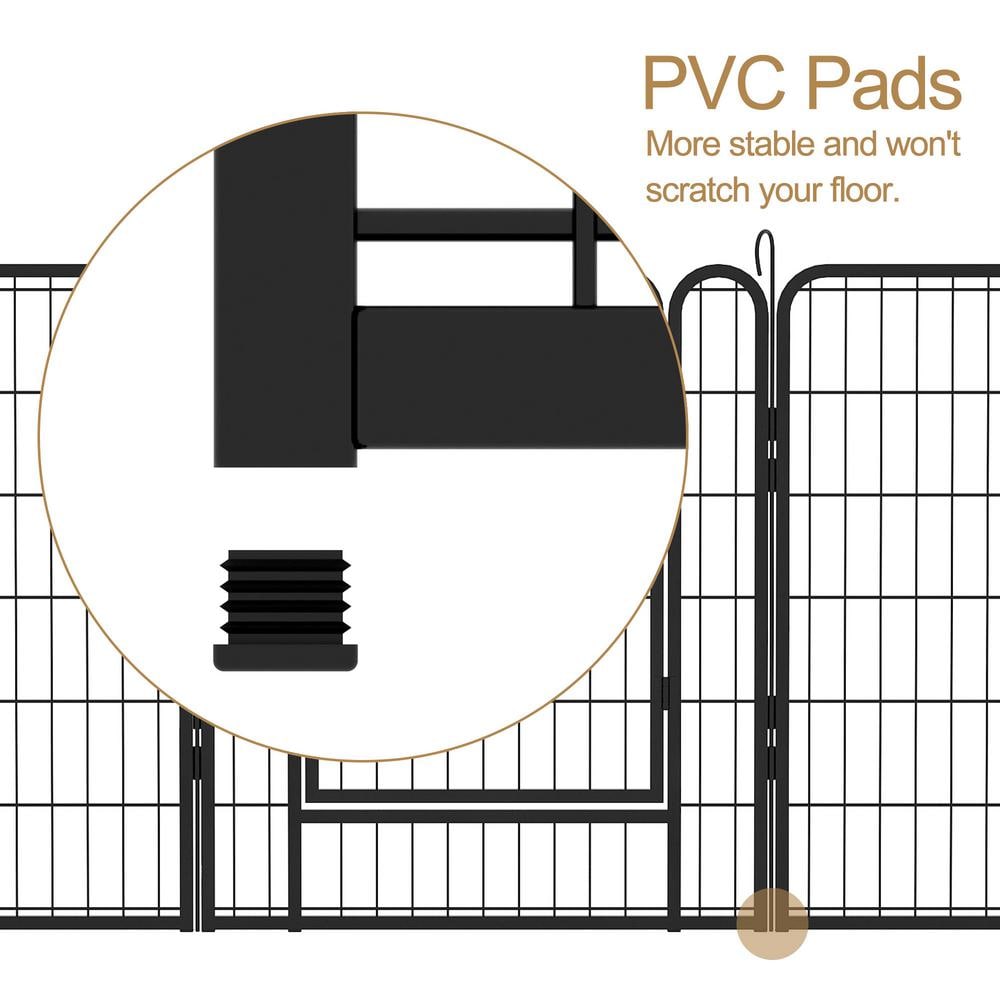 GOGEXX 108 in. L x 108 in. W x 32 in. H 16 Panels Heavy Duty Metal Playpen with door, 31.7 in. H Dog Fence Pet For Outdoor
