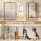 GOGEXX 108 in. L x 108 in. W x 32 in. H 16 Panels Heavy Duty Metal Playpen with door, 31.7 in. H Dog Fence Pet For Outdoor